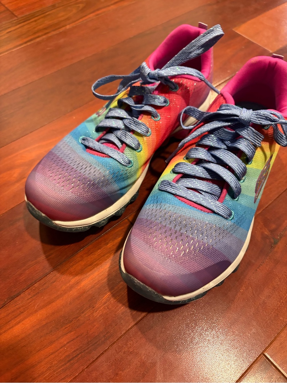 Skechers Women's Rainbow Gradient Athletic Sneakers - Purple Blue Pink